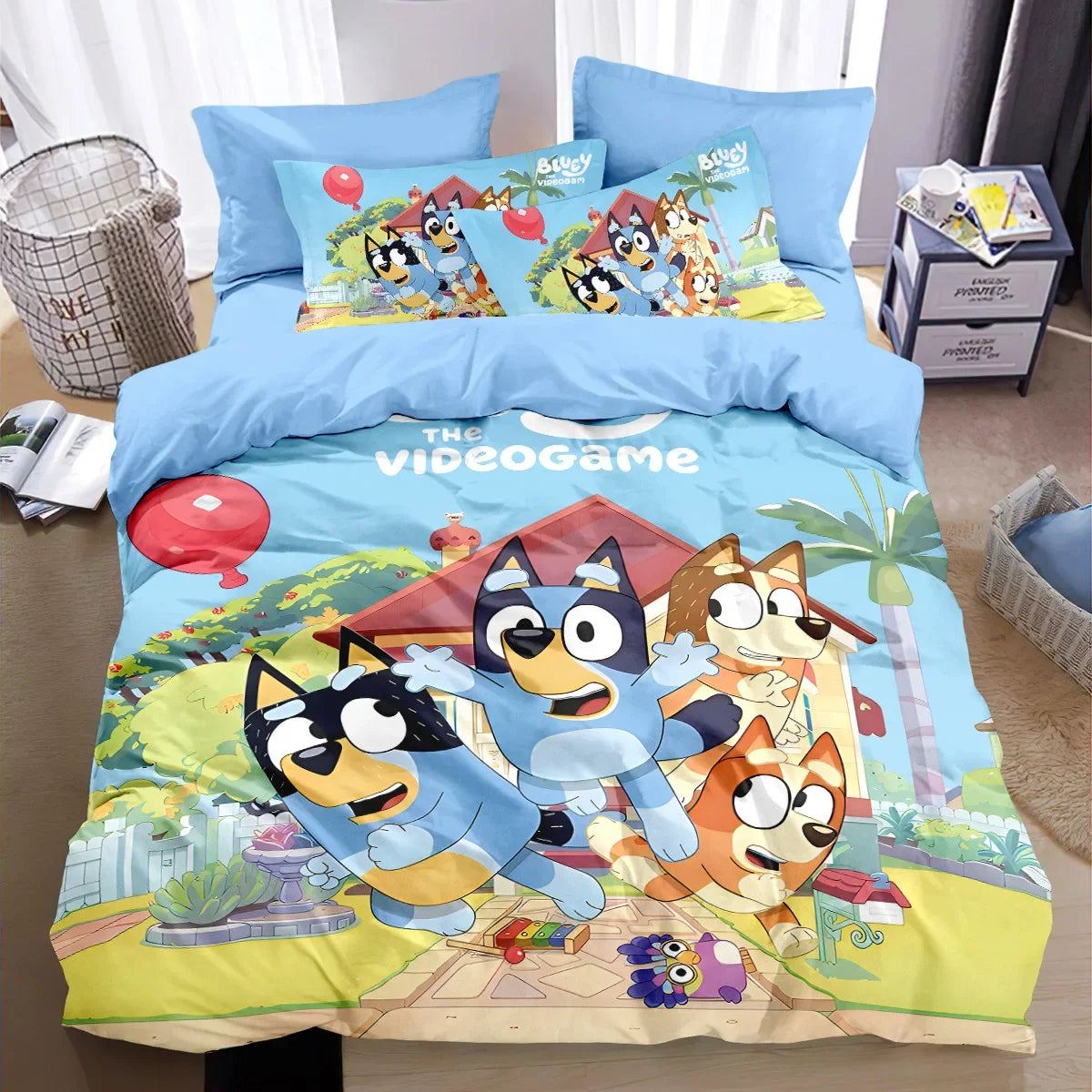 Bluey Home Quilt Cover Bluey Children Printed Cartoon Sheets Cute Kindergarten Quilt Covers Dormitory Sheets Bluey Pillowcases