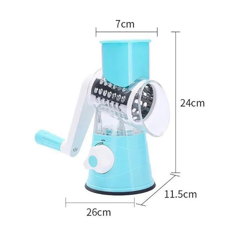 Hand Vegetable Cutter Multi-functional Manual Vegetable Machine for Household Kitchen Grater Slicer Drum Vegetable Cutter