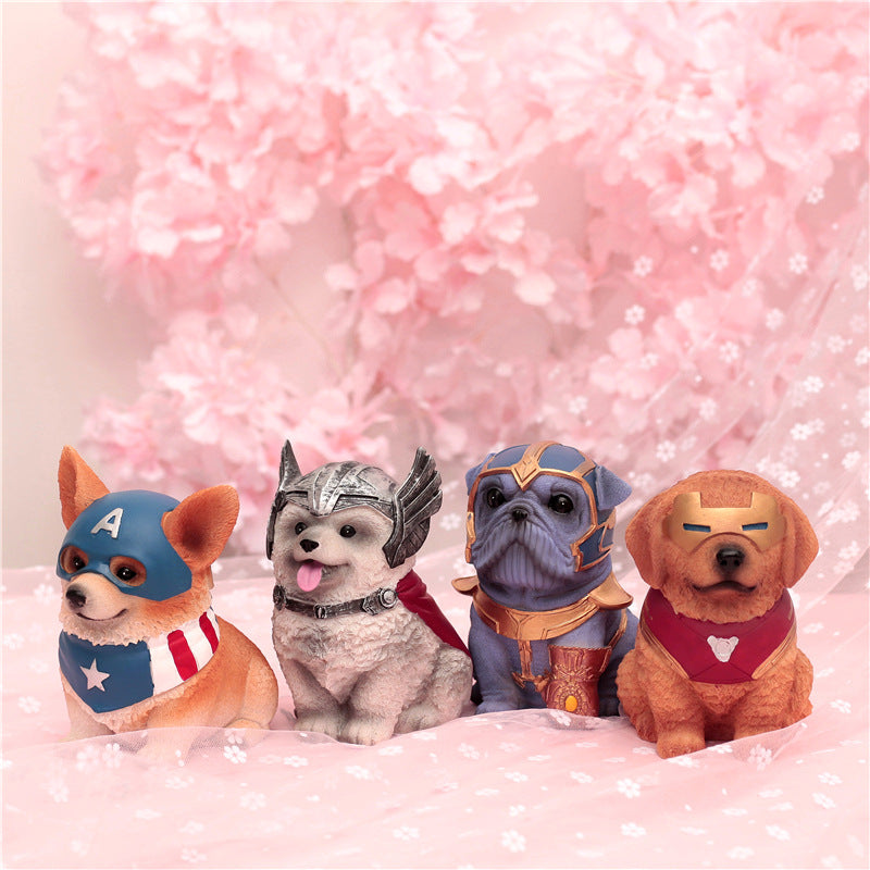 Harley Key Team Fighting King Kong Piggy Bank Piggy Bank Cute Dog Animal Resin Crafts Home Decorations