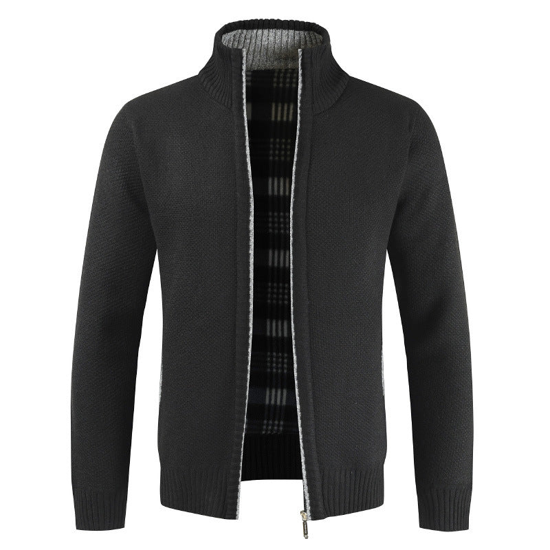 Foreign trade jacket men's spring and autumn colors knitted cardigan sweater slim-fit jacket men's baseball collar casual Korean men's clothing