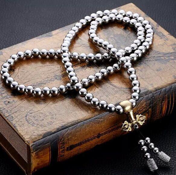 Stainless steel thunderbolt bead necklace titanium steel car accessories car accessories car accessories self-defense bracelet weapon whip