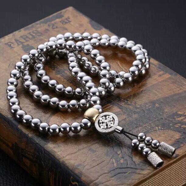 Stainless steel thunderbolt bead necklace titanium steel car accessories car accessories car accessories self-defense bracelet weapon whip