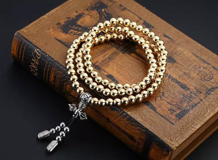 Stainless steel thunderbolt bead necklace titanium steel car accessories car accessories car accessories self-defense bracelet weapon whip