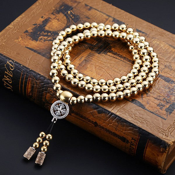 Stainless steel thunderbolt bead necklace titanium steel car accessories car accessories car accessories self-defense bracelet weapon whip