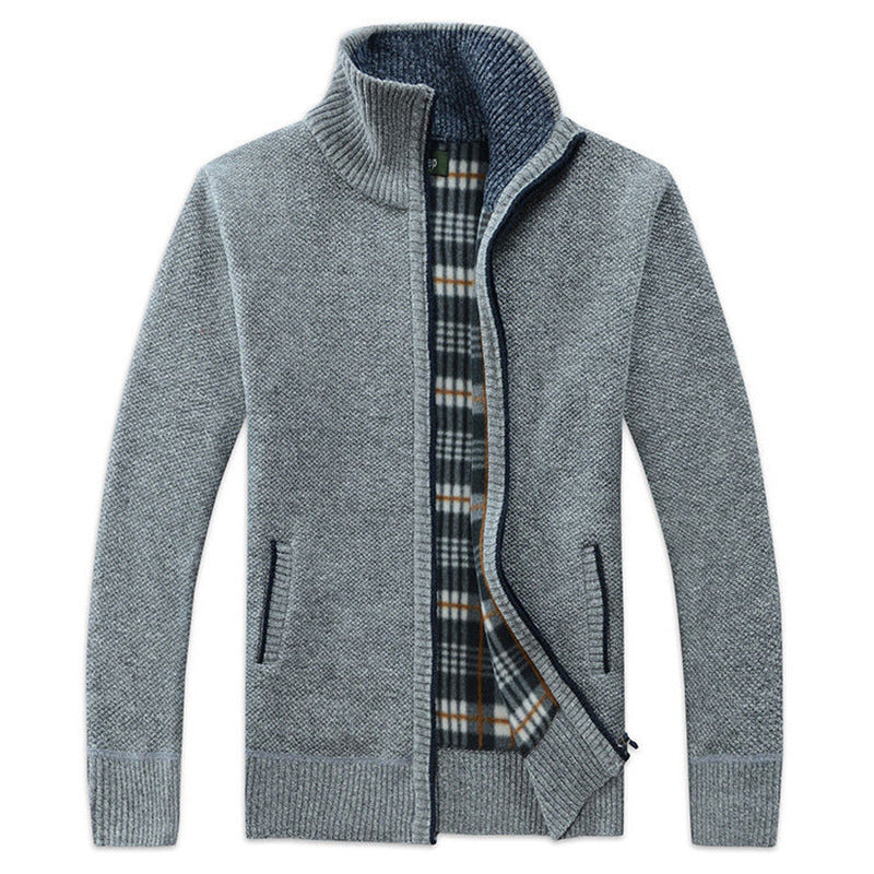 Foreign trade jacket men's spring and autumn colors knitted cardigan sweater slim-fit jacket men's baseball collar casual Korean men's clothing