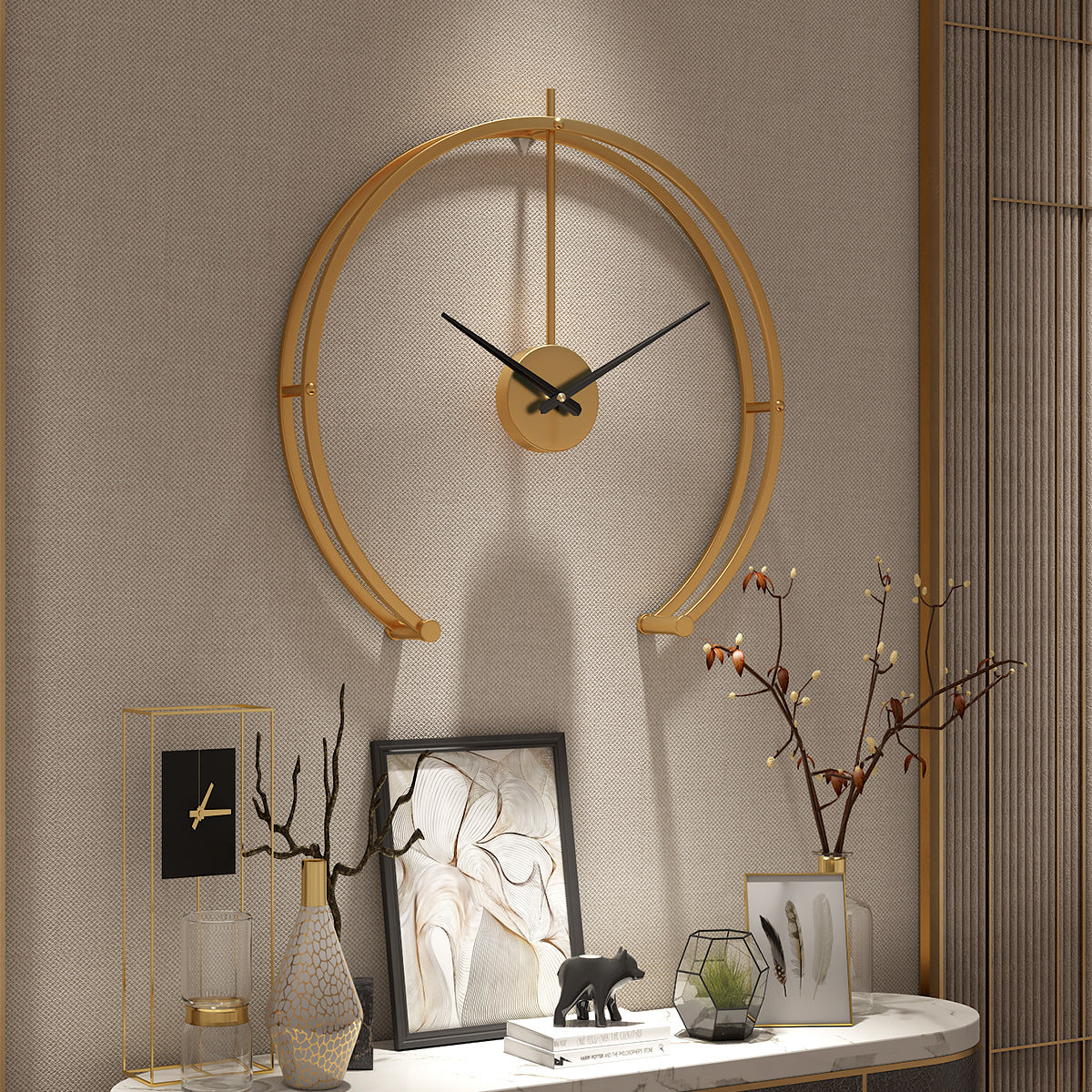 2020 new modern minimalist home wall clock metal silent clock living room bedroom fashion clock spot wholesale
