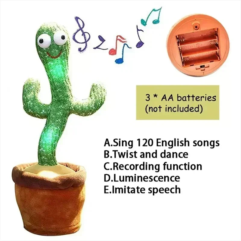 Baby Sunshine Cactus Companion Electronic Plush Toy Dancing and Talking Cactus Toy with 120 Songs Children's Birthday Gifts