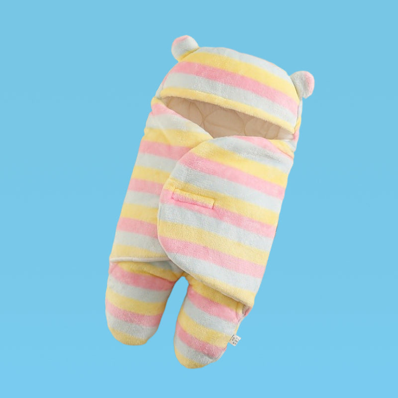 Children's autumn and winter one-piece baby sleeping bag autumn and winter thickening one-piece hooded bag leg split pajamas baby candle bag