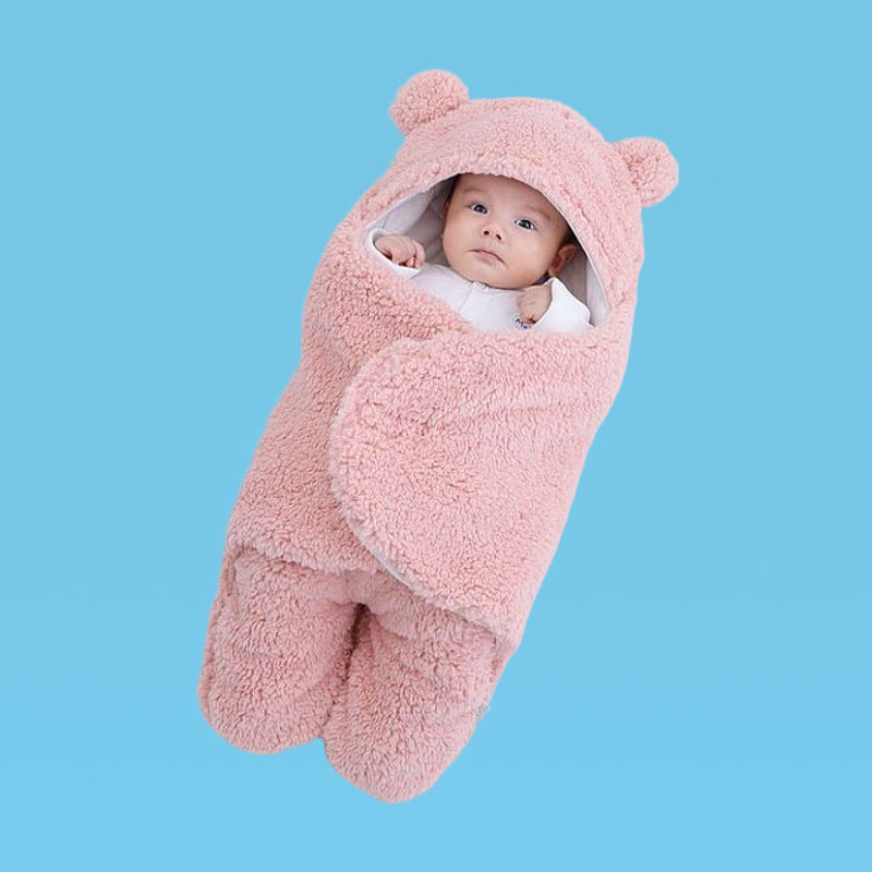 Children's autumn and winter one-piece baby sleeping bag autumn and winter thickening one-piece hooded bag leg split pajamas baby candle bag