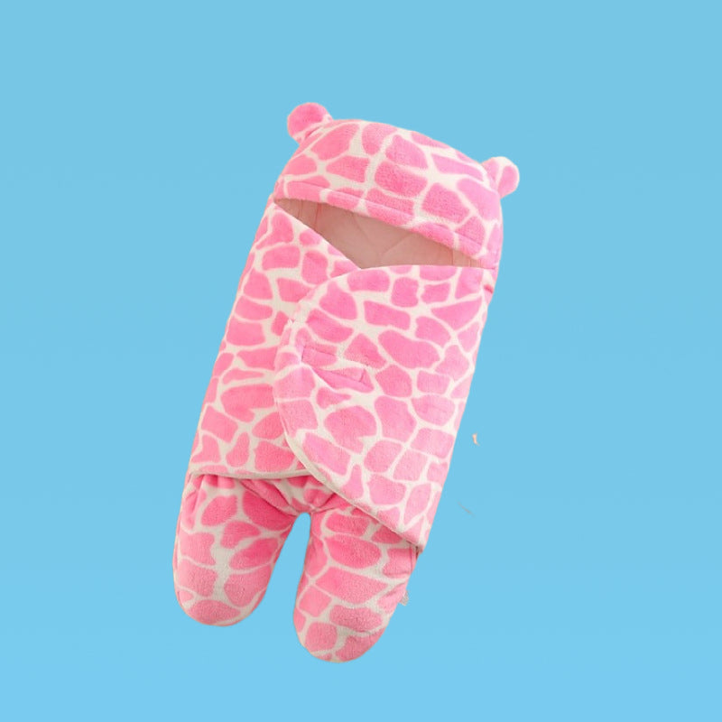 Children's autumn and winter one-piece baby sleeping bag autumn and winter thickening one-piece hooded bag leg split pajamas baby candle bag