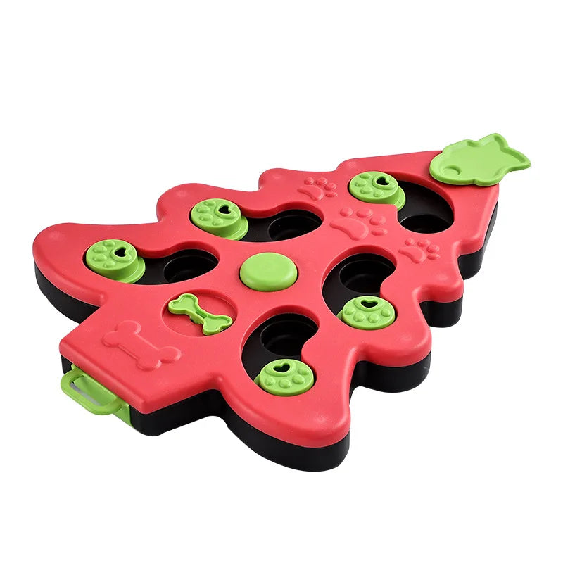 Pet Puzzle Choking Slow Food Bowl Christmas Tree Foraging Tray Fun Toys