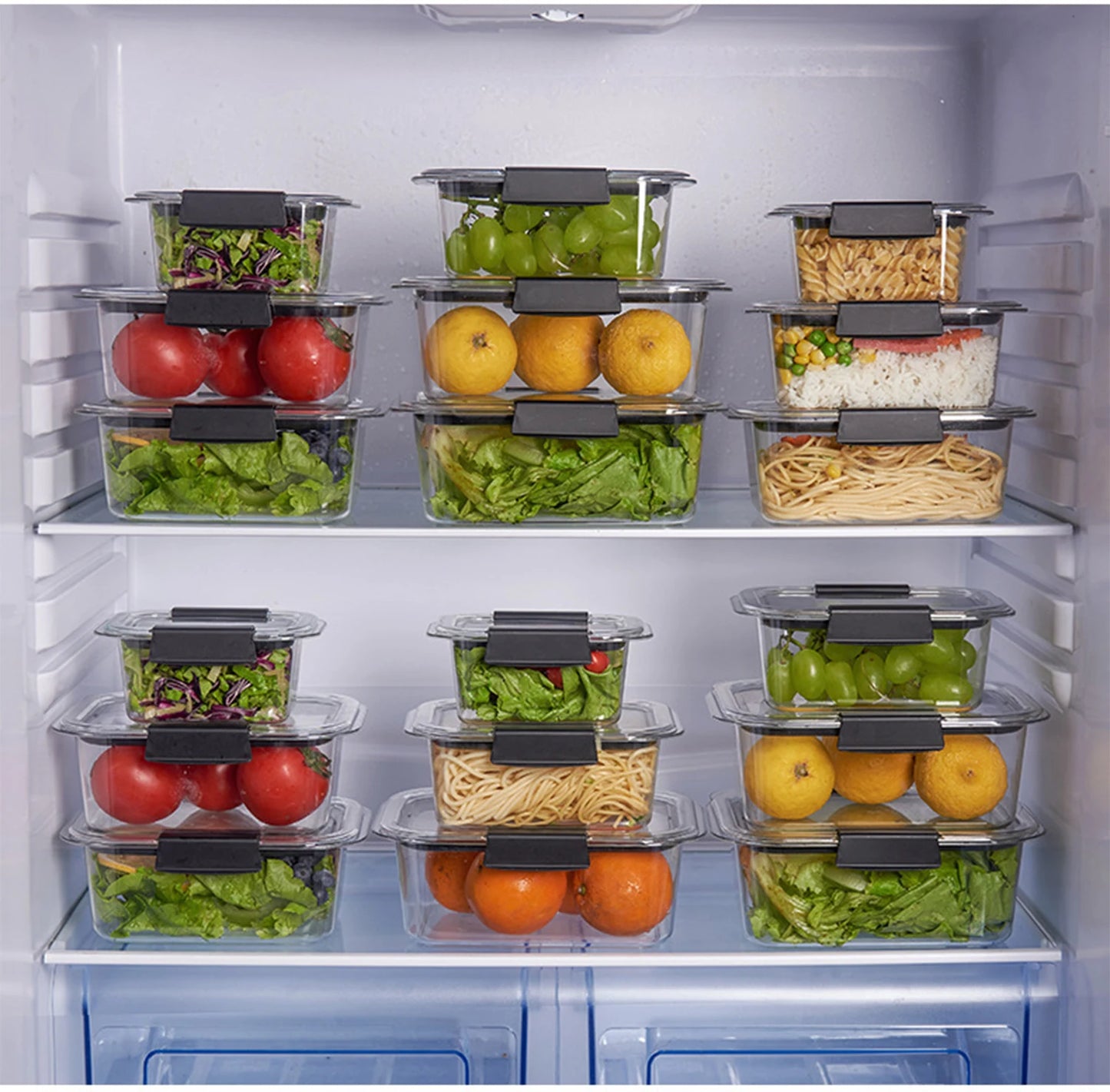 Plastic Food Storage Containers Bpa Free Airtight Lids Ideal For Lunch Meal Prep & Leftovers