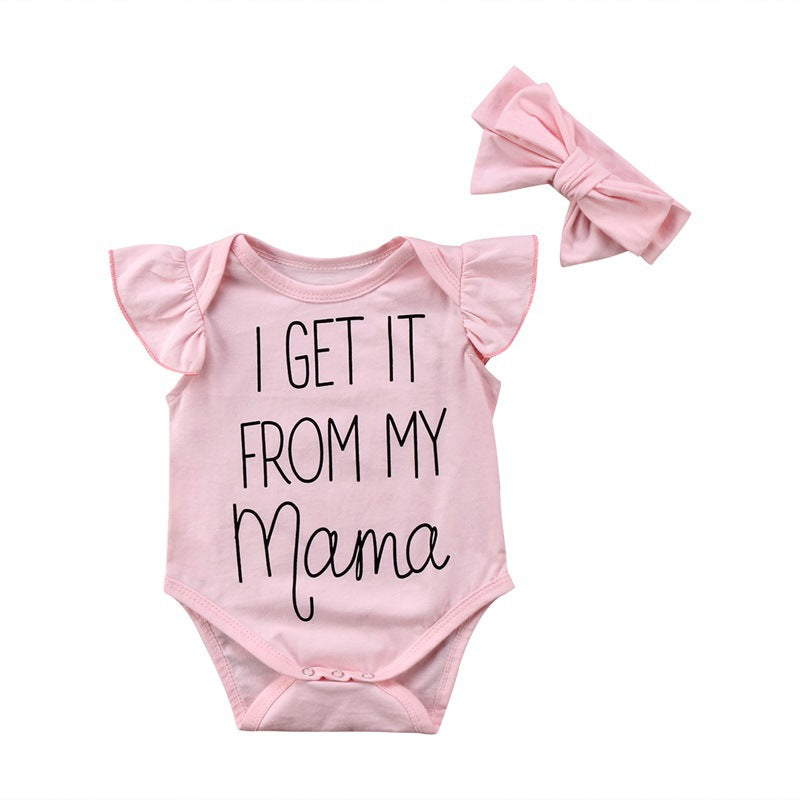 2023 summer new baby baby clothes + headband 2 piece children's overalls