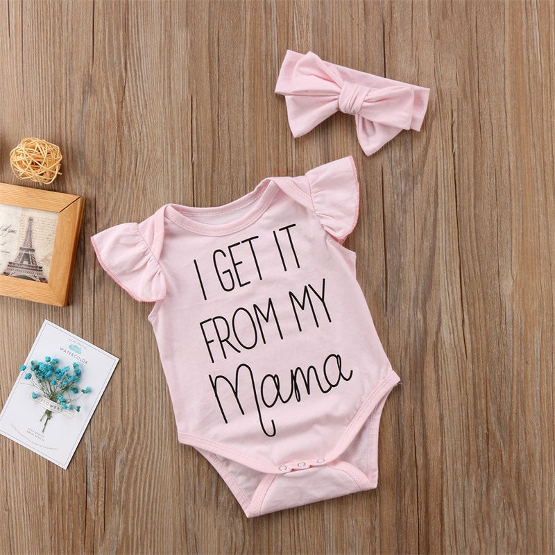 2023 summer new baby baby clothes + headband 2 piece children's overalls