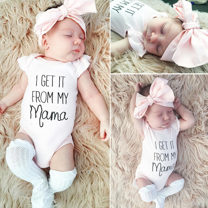 2023 summer new baby baby clothes + headband 2 piece children's overalls