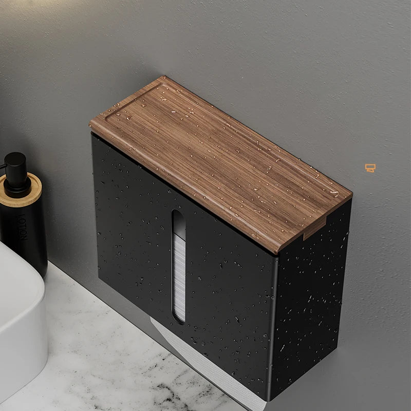 Wooden Tissue Box Napkin Holder Cover Toilet Paper Handkerchief Case Wood Home Wipe Organizer Containe For Bathroom and Kitche