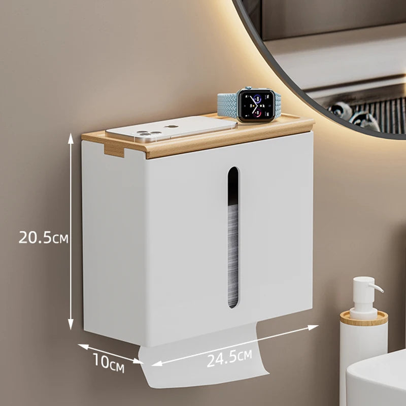 Wooden Tissue Box Napkin Holder Cover Toilet Paper Handkerchief Case Wood Home Wipe Organizer Containe For Bathroom and Kitche
