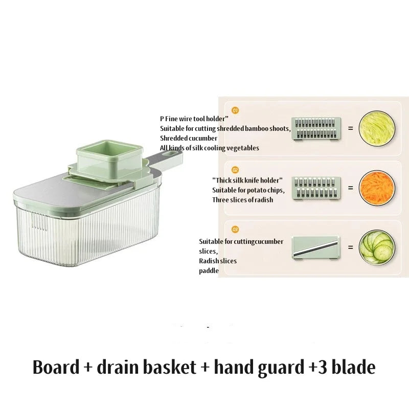 Kitchen Stainless Steel Multifunctional Safe Manual Vegetable Slicer Cutter Potato Shredders Garlic Carrot Grater Chopper