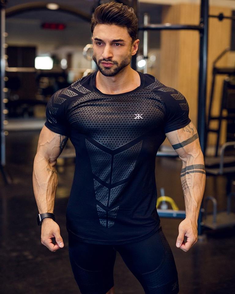 Fitness clothing coach sports t-shirt muscle tights male brother high-elastic training quick-drying clothes short-sleeved fitness clothes men