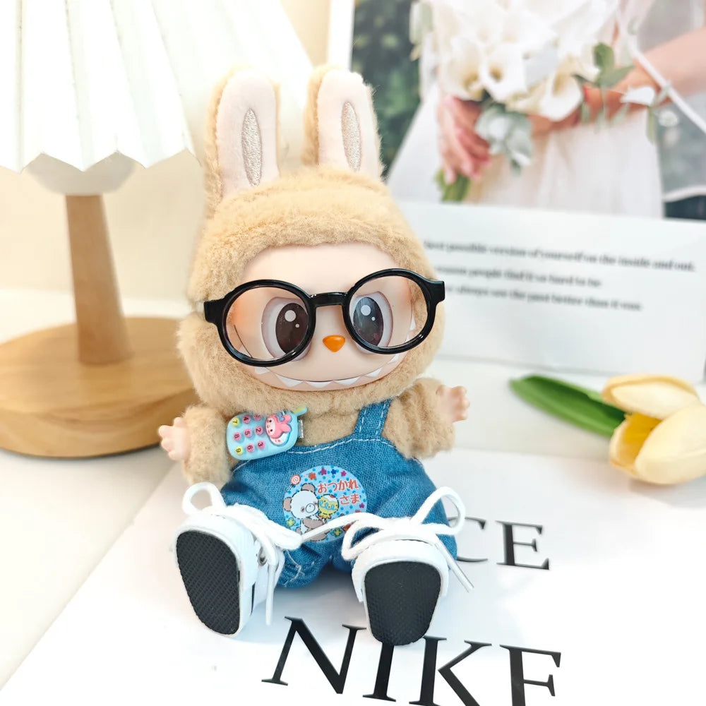 17cm Labubu I II Idol Dolls Cute Mini Plush Doll'S Clothes Korea Kpop Exo Idol Dolls DIY Accessories Pink Skirt Gifts New Style