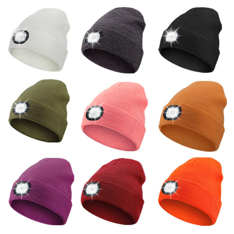 Cross-border TK platform TEMU source private model LED lighting knitted hat rechargeable detachable and washable luminous Bluetooth hat