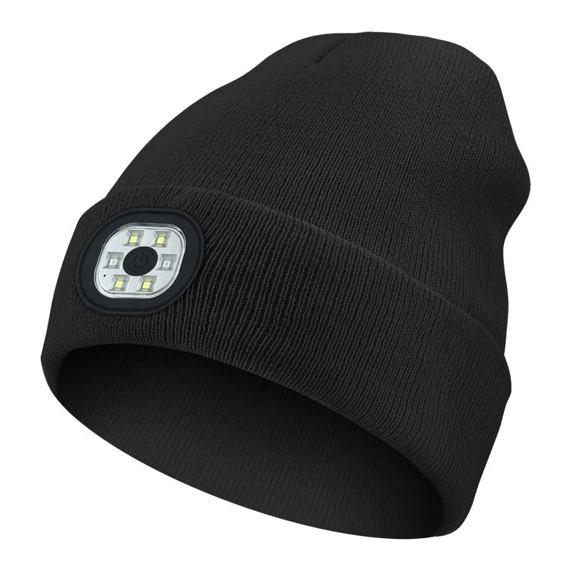 Cross-border TK platform TEMU source private model LED lighting knitted hat rechargeable detachable and washable luminous Bluetooth hat