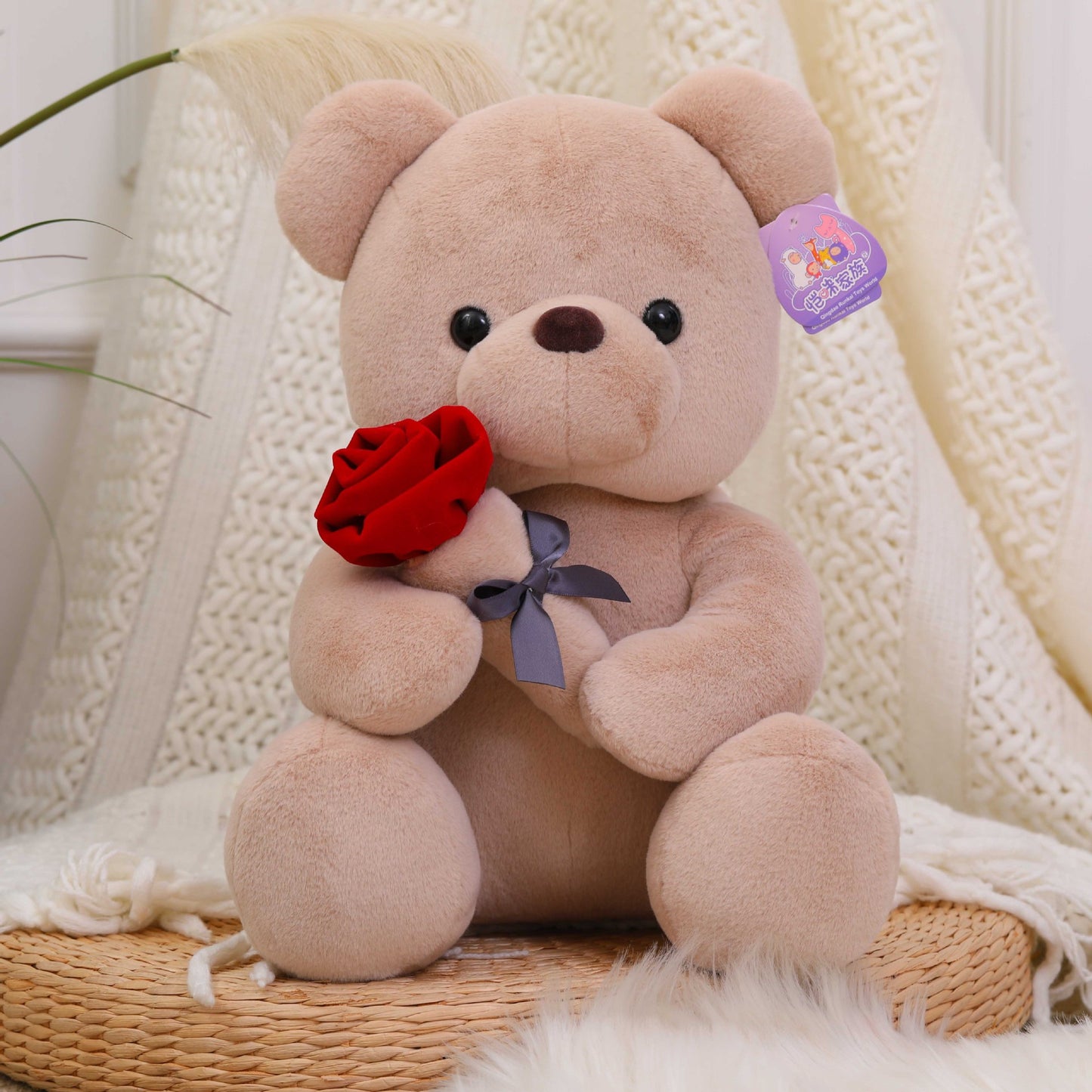 Manufacturers wholesale new rose teddy bear plush toys for girls Valentine's Day gift bear pillow doll