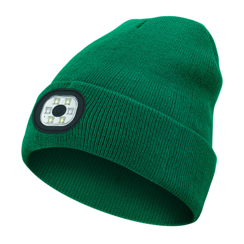 Cross-border TK platform TEMU source private model LED lighting knitted hat rechargeable detachable and washable luminous Bluetooth hat
