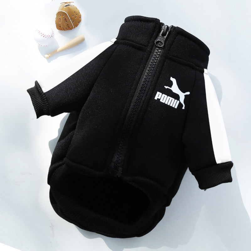 Pet clothes autumn and winter warm fashion brand sweatshirt letter French bulldog Bichon Frise dog cat small medium and large dog supplies