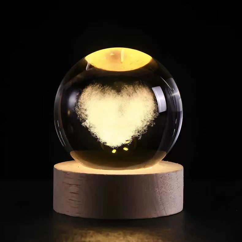 Luminous crystal ball ornaments crystal ball night light classmates and friends graduation Valentine's Day holiday gift manufacturers wholesale