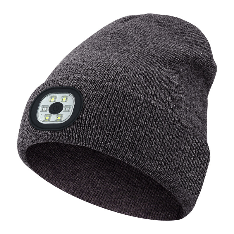 Cross-border TK platform TEMU source private model LED lighting knitted hat rechargeable detachable and washable luminous Bluetooth hat