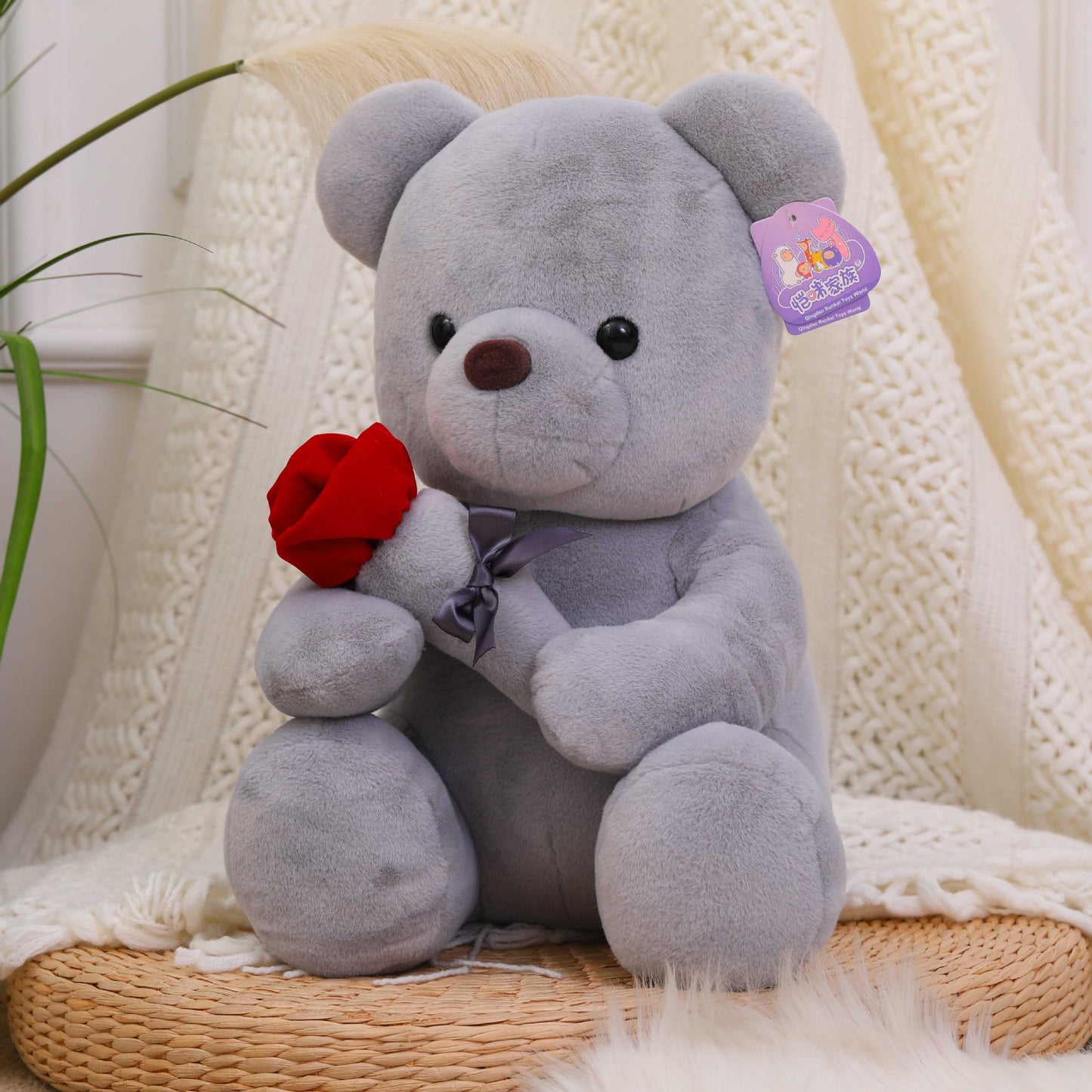 Manufacturers wholesale new rose teddy bear plush toys for girls Valentine's Day gift bear pillow doll