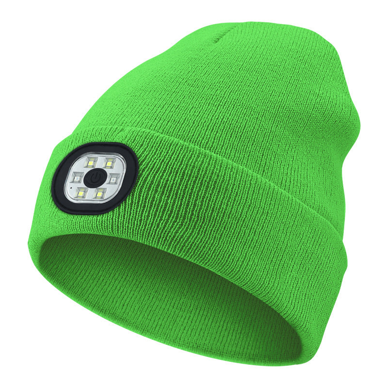 Cross-border TK platform TEMU source private model LED lighting knitted hat rechargeable detachable and washable luminous Bluetooth hat