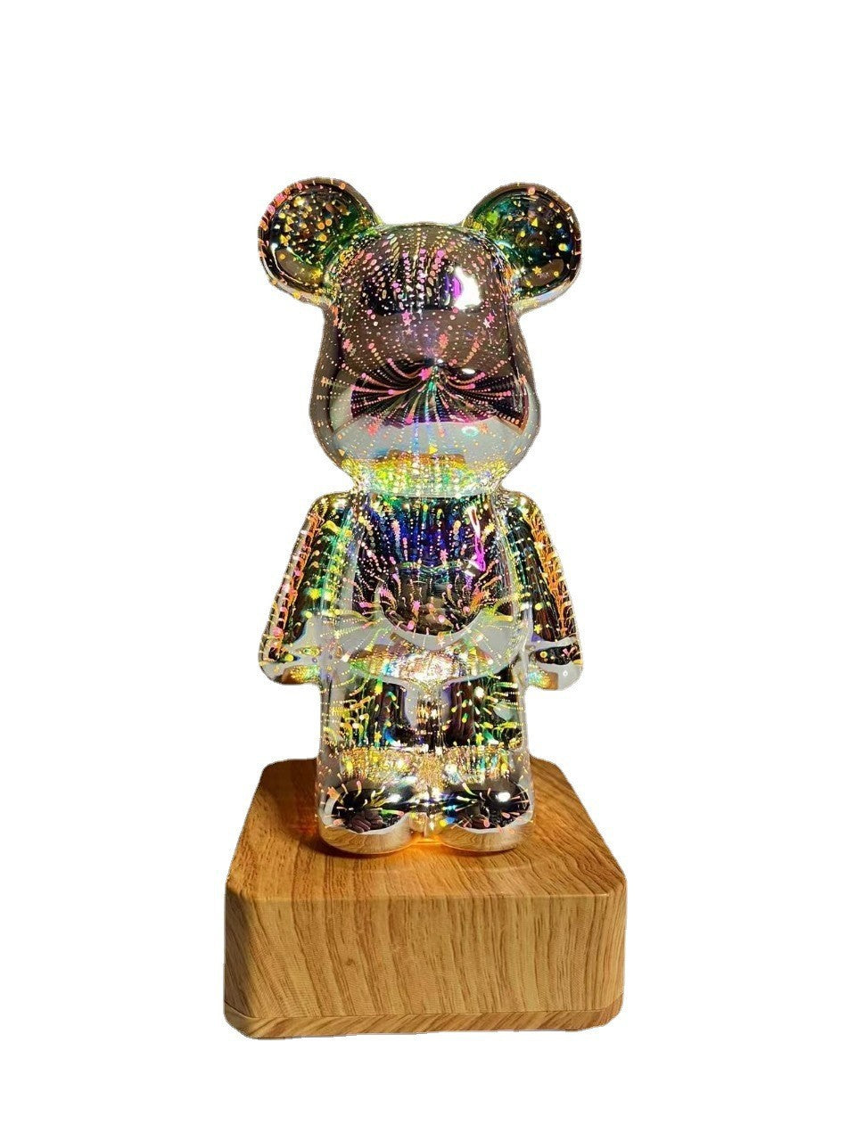 Violent bear LED3D fireworks night light Christmas holiday romantic atmosphere USB small table lamp bedroom decoration.