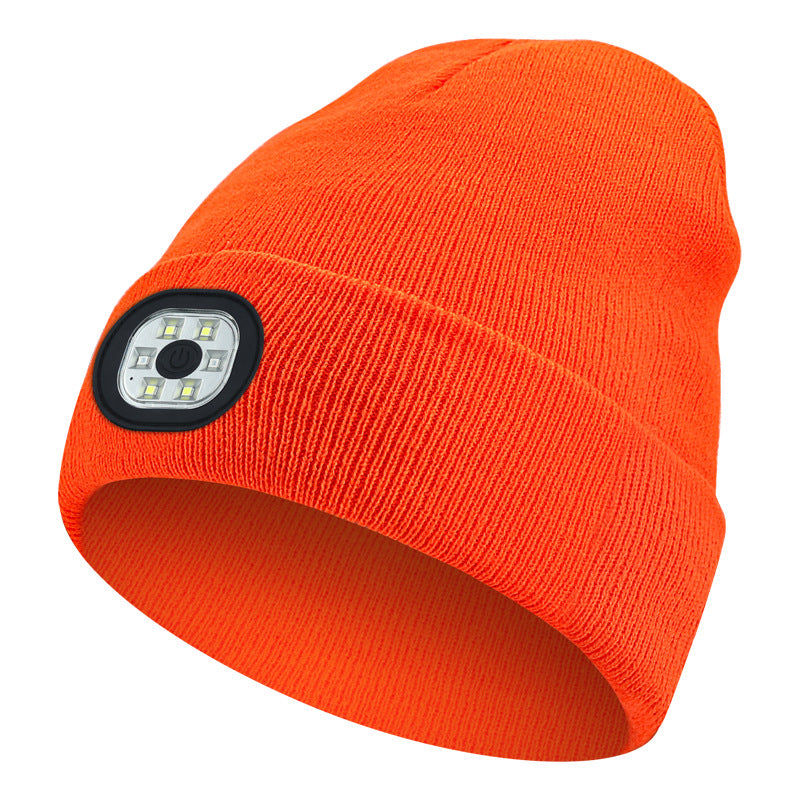 Cross-border TK platform TEMU source private model LED lighting knitted hat rechargeable detachable and washable luminous Bluetooth hat