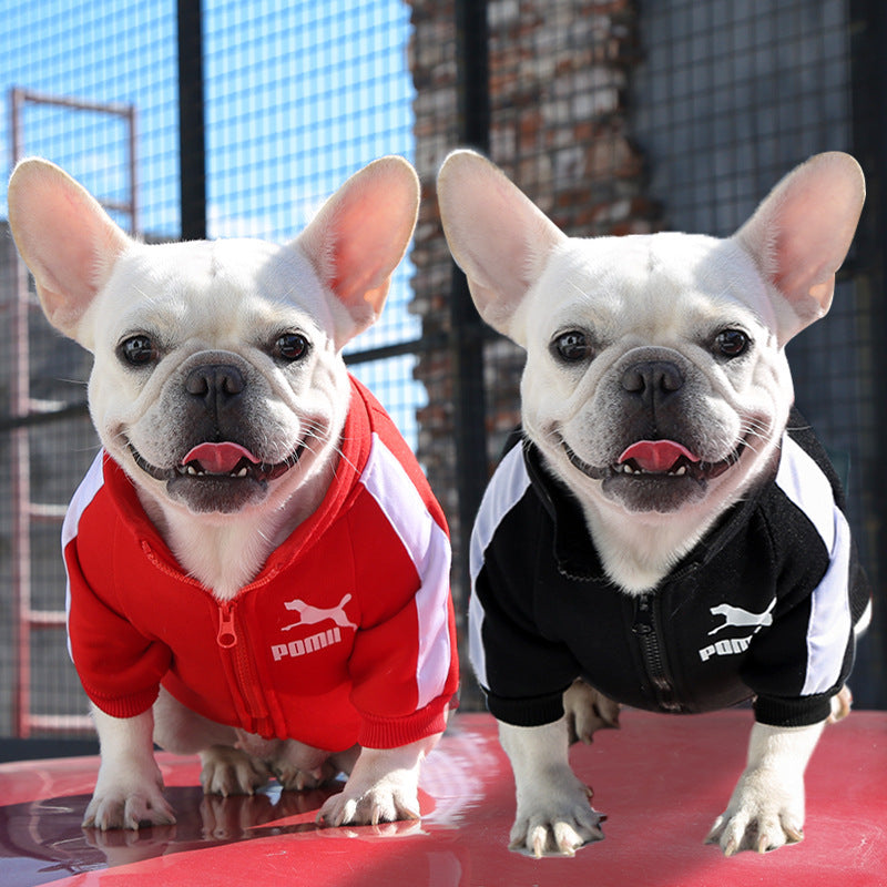 Pet clothes autumn and winter warm fashion brand sweatshirt letter French bulldog Bichon Frise dog cat small medium and large dog supplies