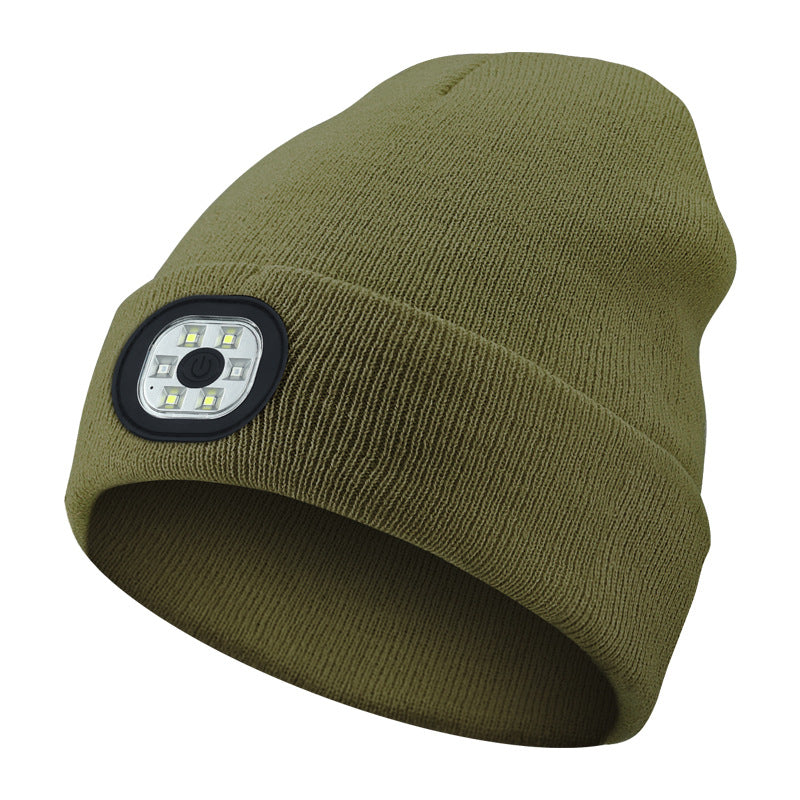 Cross-border TK platform TEMU source private model LED lighting knitted hat rechargeable detachable and washable luminous Bluetooth hat