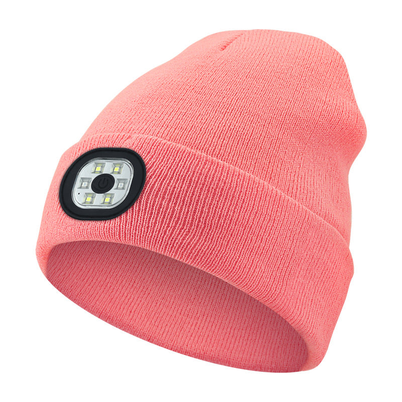 Cross-border TK platform TEMU source private model LED lighting knitted hat rechargeable detachable and washable luminous Bluetooth hat