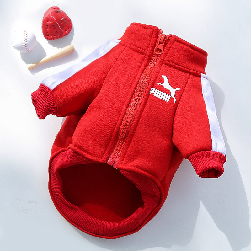 Pet clothes autumn and winter warm fashion brand sweatshirt letter French bulldog Bichon Frise dog cat small medium and large dog supplies
