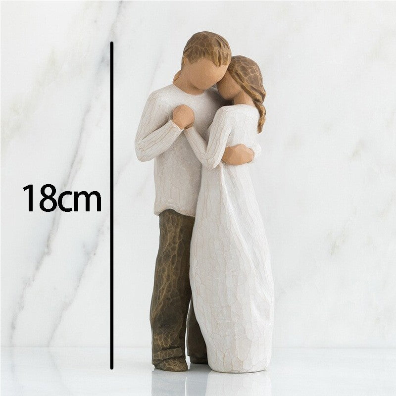 New American-style character statue family ornaments advanced creative wedding gift home office resin crafts