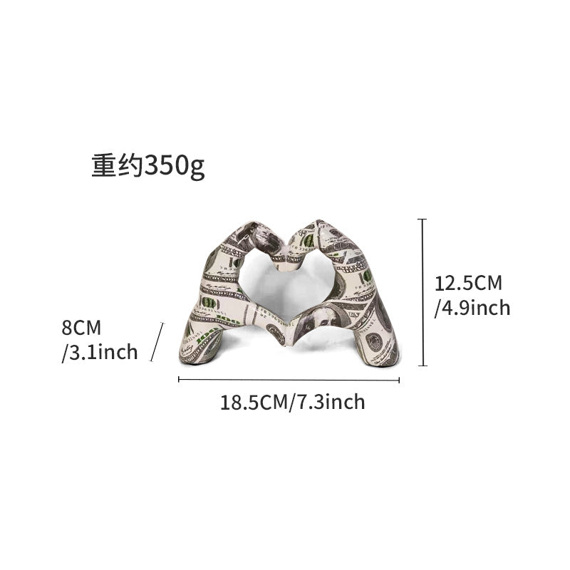 Internet celebrity graffiti love gesture ornaments home living room office desktop exhibition hall resin crafts decorations