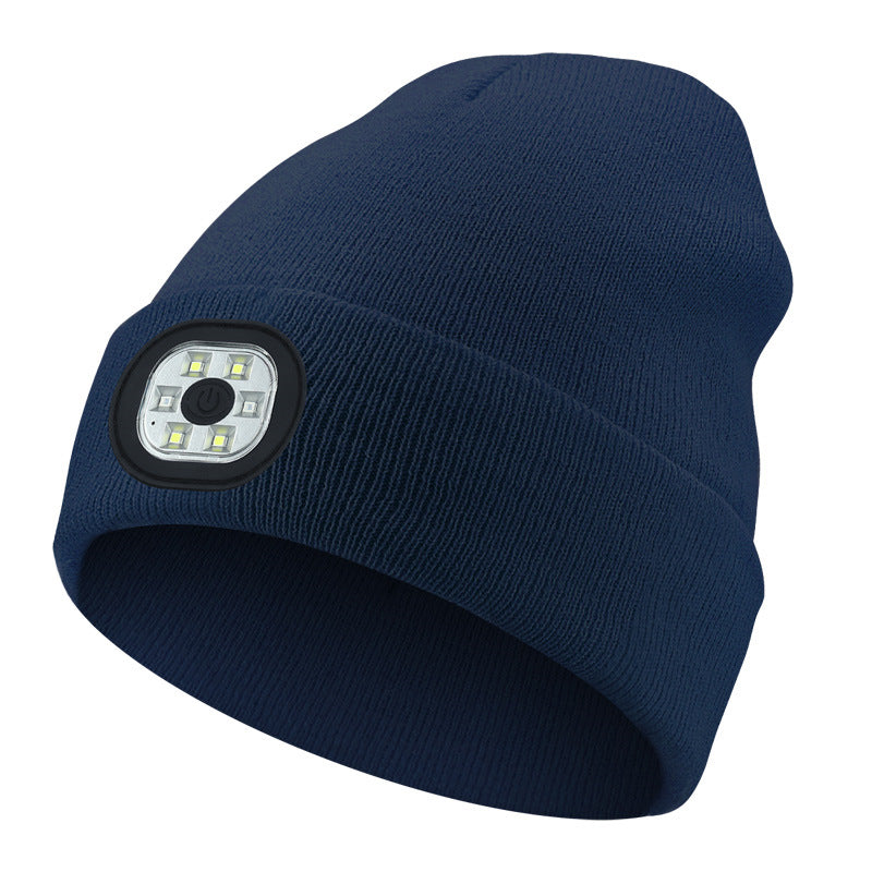 Cross-border TK platform TEMU source private model LED lighting knitted hat rechargeable detachable and washable luminous Bluetooth hat