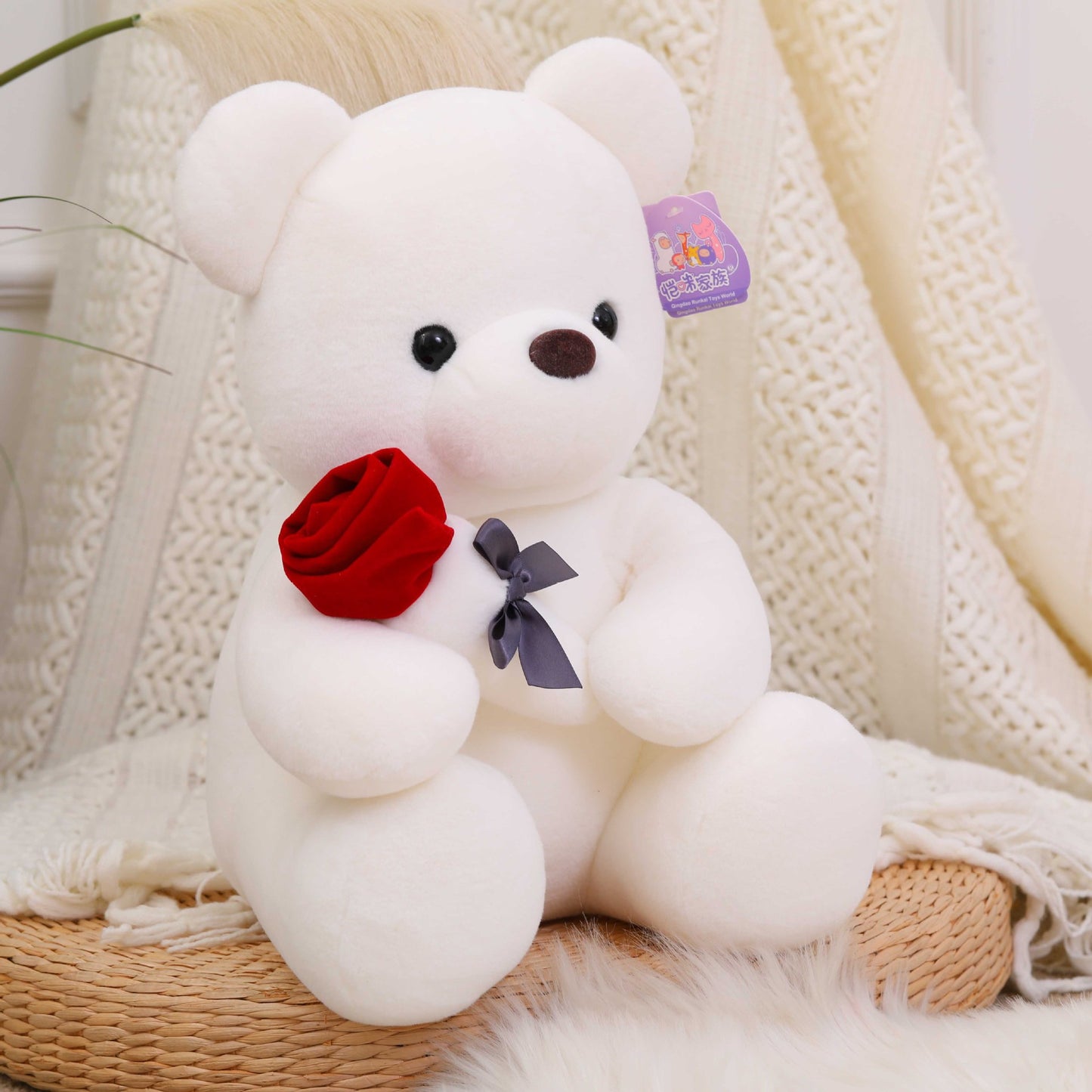 Manufacturers wholesale new rose teddy bear plush toys for girls Valentine's Day gift bear pillow doll