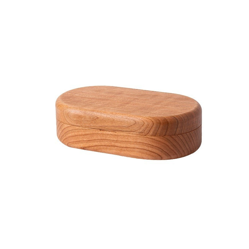Black walnut oval jewelry box new Chinese style solid wood storage box walnut oval jewelry storage box