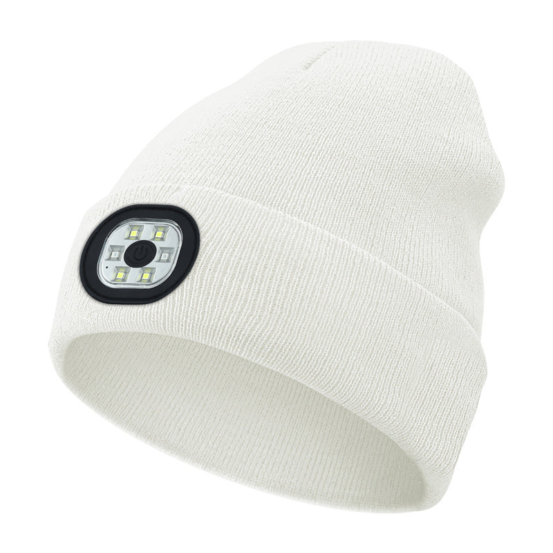 Cross-border TK platform TEMU source private model LED lighting knitted hat rechargeable detachable and washable luminous Bluetooth hat