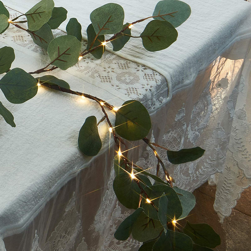 Cross-border eucalyptus garland lights wedding lights simulation tree lights brown Christmas tree lights restaurant decoration lights wedding lights