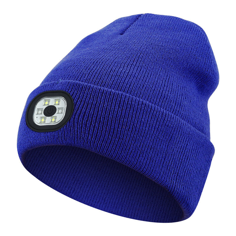 Cross-border TK platform TEMU source private model LED lighting knitted hat rechargeable detachable and washable luminous Bluetooth hat