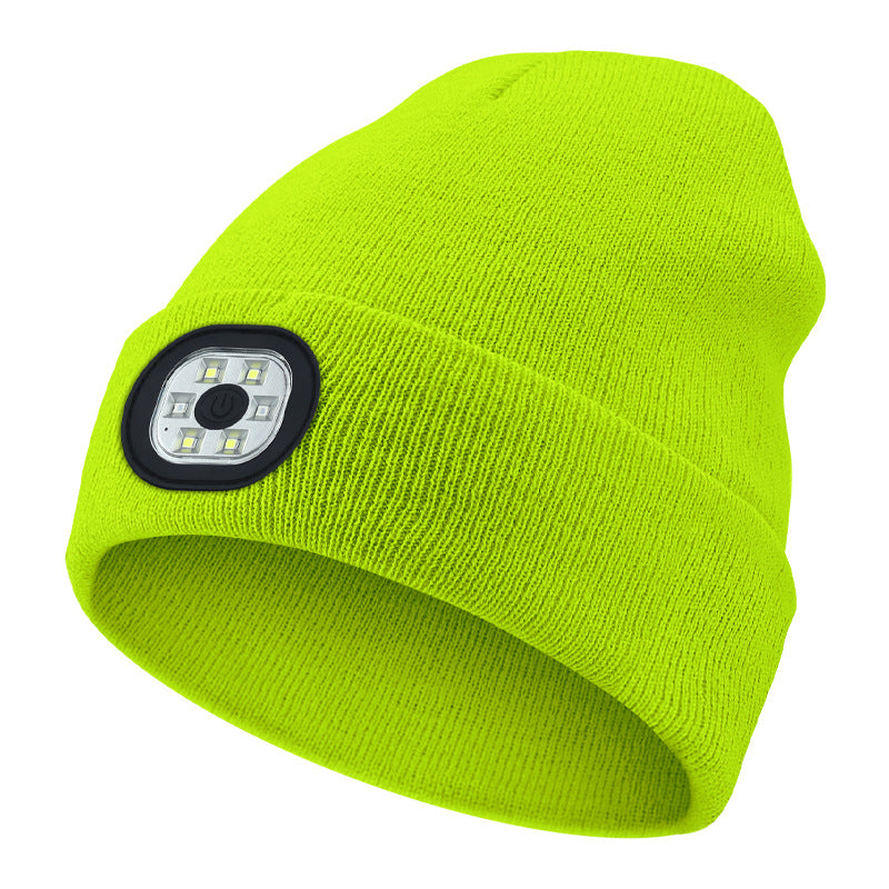 Cross-border TK platform TEMU source private model LED lighting knitted hat rechargeable detachable and washable luminous Bluetooth hat