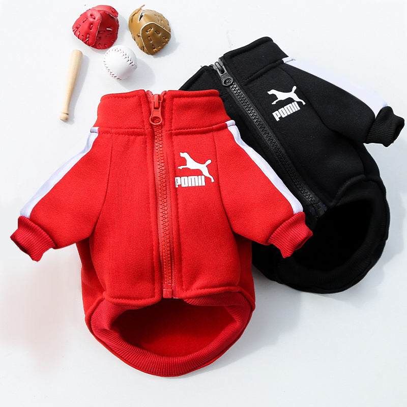Pet clothes autumn and winter warm fashion brand sweatshirt letter French bulldog Bichon Frise dog cat small medium and large dog supplies