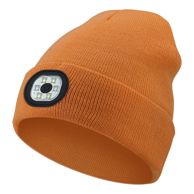 Cross-border TK platform TEMU source private model LED lighting knitted hat rechargeable detachable and washable luminous Bluetooth hat